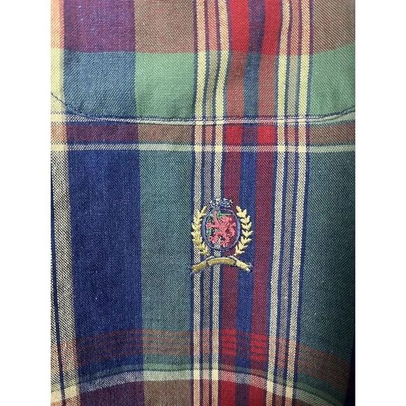 Vintage Tommy Hilfiger Men’s L Plaid Long Sleeve Cotton Button Down Shirt - Picture 3 of 8